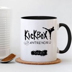 Kişiye Özel Mesleki Kickbox Antrenörü Siyah Kupa Bardak