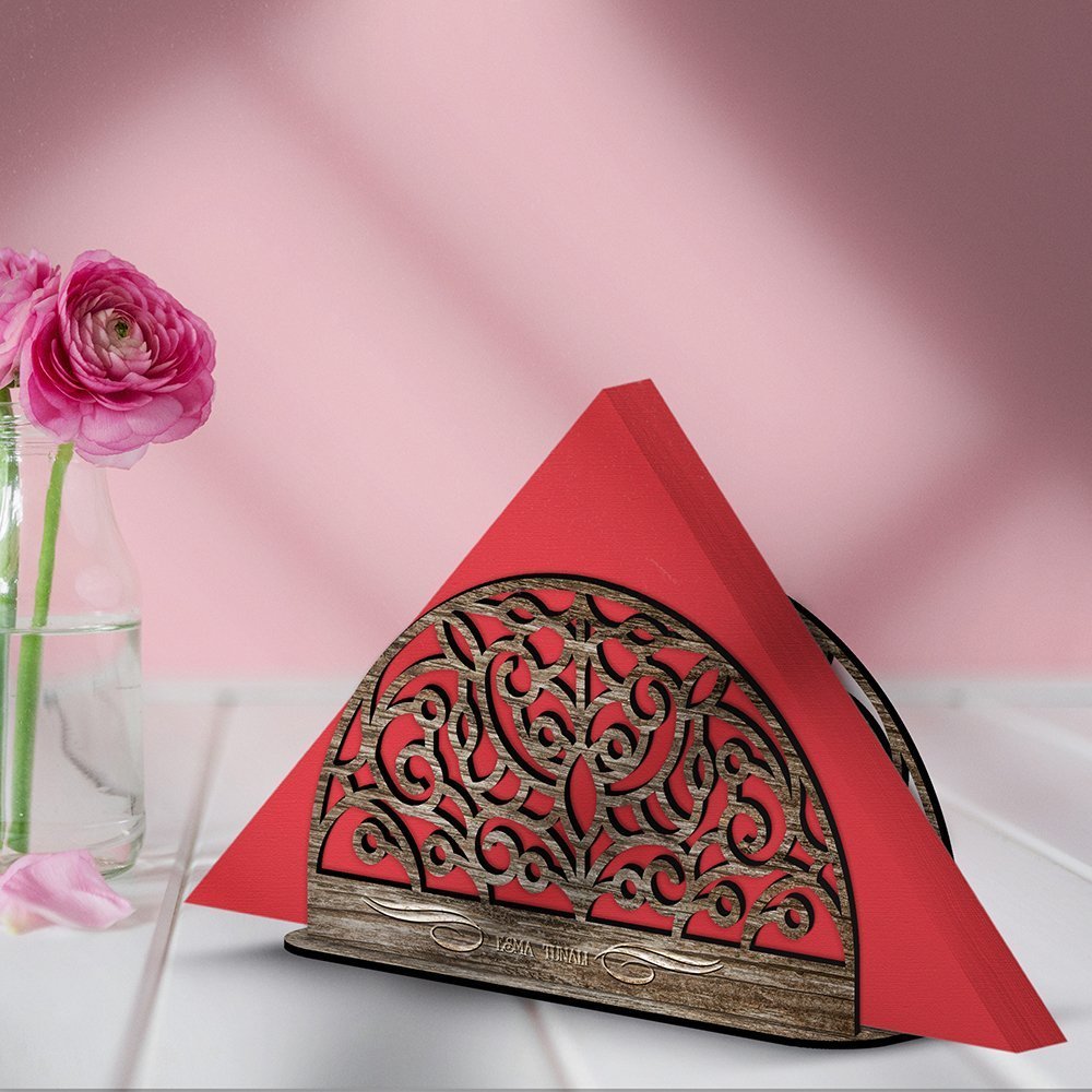 Kişiye Özel Ahşap Peçetelik - Model 5-5