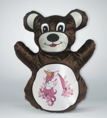 BK Gift Unicorn Tasarımlı Kahverengi Ayıcık Yastık-2