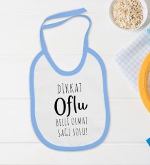 BK Kids Dikkat Oflu Tasarımlı Mavi Bebek Body Zıbın ve Mama Önlüğü Hediye Seti-1