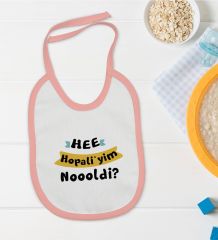 BK Kids Hopaliyim Tasarımlı Pembe Bebek Mama Önlüğü-1