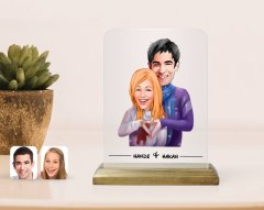 Kişiye Özel Sevgililer Karikatürlü Çerçeve-89