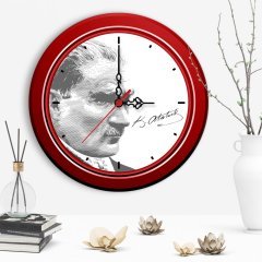 Dekoratif Atatürk Tasarımlı Ahşap Duvar Saati - 3