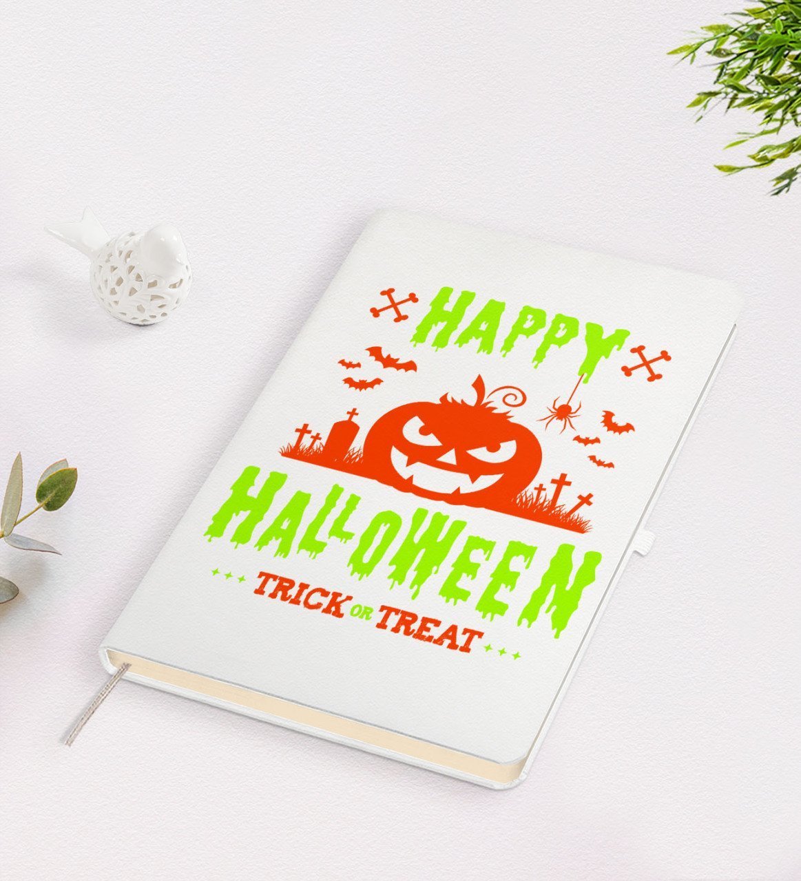 BK Gift Happy Halloween Tasarımlı Beyaz Defter-8
