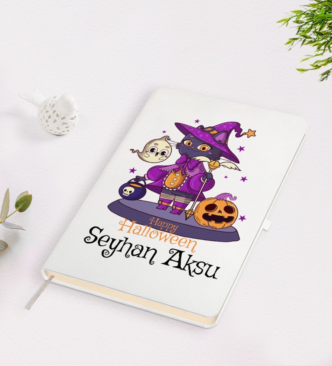 Kişiye Özel Happy Halloween Tasarımlı Beyaz Defter-10