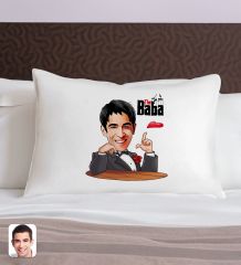 BK Gift Kişiye Özel Karikatürlü The Baba Tasarımlı Pamuklu Yastık Kılıfı-4 50x70cm, Babaya Hediye, Babalar Günü Hediyeleri