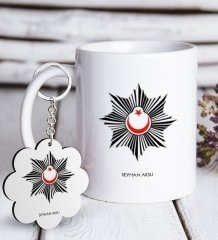 Kişiye Özel Mesleki Polis Beyaz Kupa ve Anahtarlık Hediye Seti-1