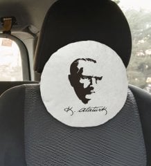 BK Gift Atatürk Temalı Yuvarlak Araç Koltuk Yastığı-23