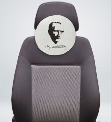 BK Gift Atatürk Temalı Yuvarlak Araç Koltuk Yastığı-23
