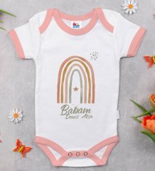 BK Kids Kişiye Özel Pembe Bebek Body Zıbın - Model 19