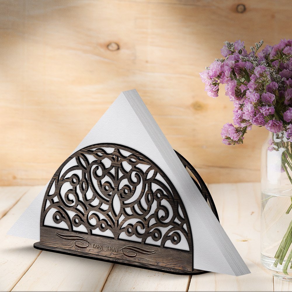 Kişiye Özel Ahşap Peçetelik - Model 5-3