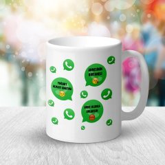 Kişiye Özel WhatsApp Anne Mesajlı Beyaz Kupa Bardak - 3