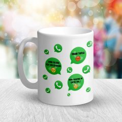 Kişiye Özel WhatsApp Anne Mesajlı Beyaz Kupa Bardak - 3
