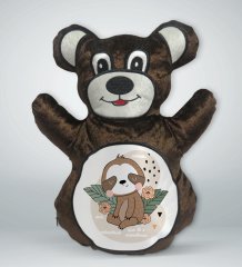 BK Gift Tembel Hayvan Tasarımlı Kahverengi Ayıcık Yastık-1