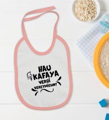BK Kids Hau Kafaya Tasarımlı Pembe Bebek Mama Önlüğü-1