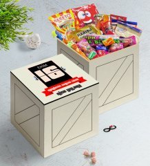 Kişiye Özel Doğum Günü Takvimi Ahşap Kutuda Nostaljik Lezzetler Hediye Seti-7