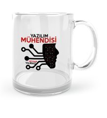 Kişiye Özel Mesleki Yazılım Mühendisi Cam Kupa Bardak - 2