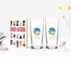 Kişiye Özel Renkli Baskılı Sakarya Tasarımlı Turistik İkili Rakı Bardağı ve Rakı Cep Kitabı Hediye Seti-1