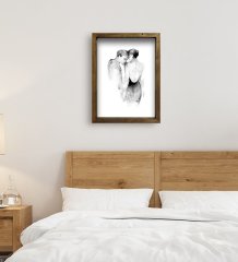 BK Gift Yatak Odası Konseptli Doğal Masif Ahşap Çerçeveli Tablo-24