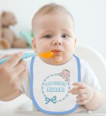 BK Kids Dayısının Kızanı Tasarımlı Mavi Bebek Body Zıbın ve Mama Önlüğü Hediye Seti-1