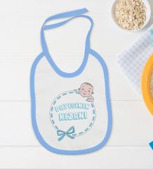 BK Kids Dayısının Kızanı Tasarımlı Mavi Bebek Body Zıbın ve Mama Önlüğü Hediye Seti-1