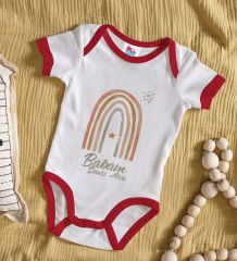 BK Kids Kişiye Özel Babam Tasarımlı Kırmızı Bebek Body Zıbın-1