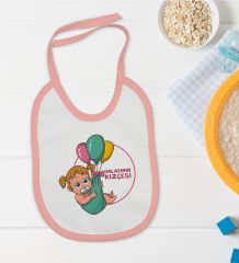 BK Kids Halasının Kızçesi Tasarımlı Pembe Bebek Mama Önlüğü-1