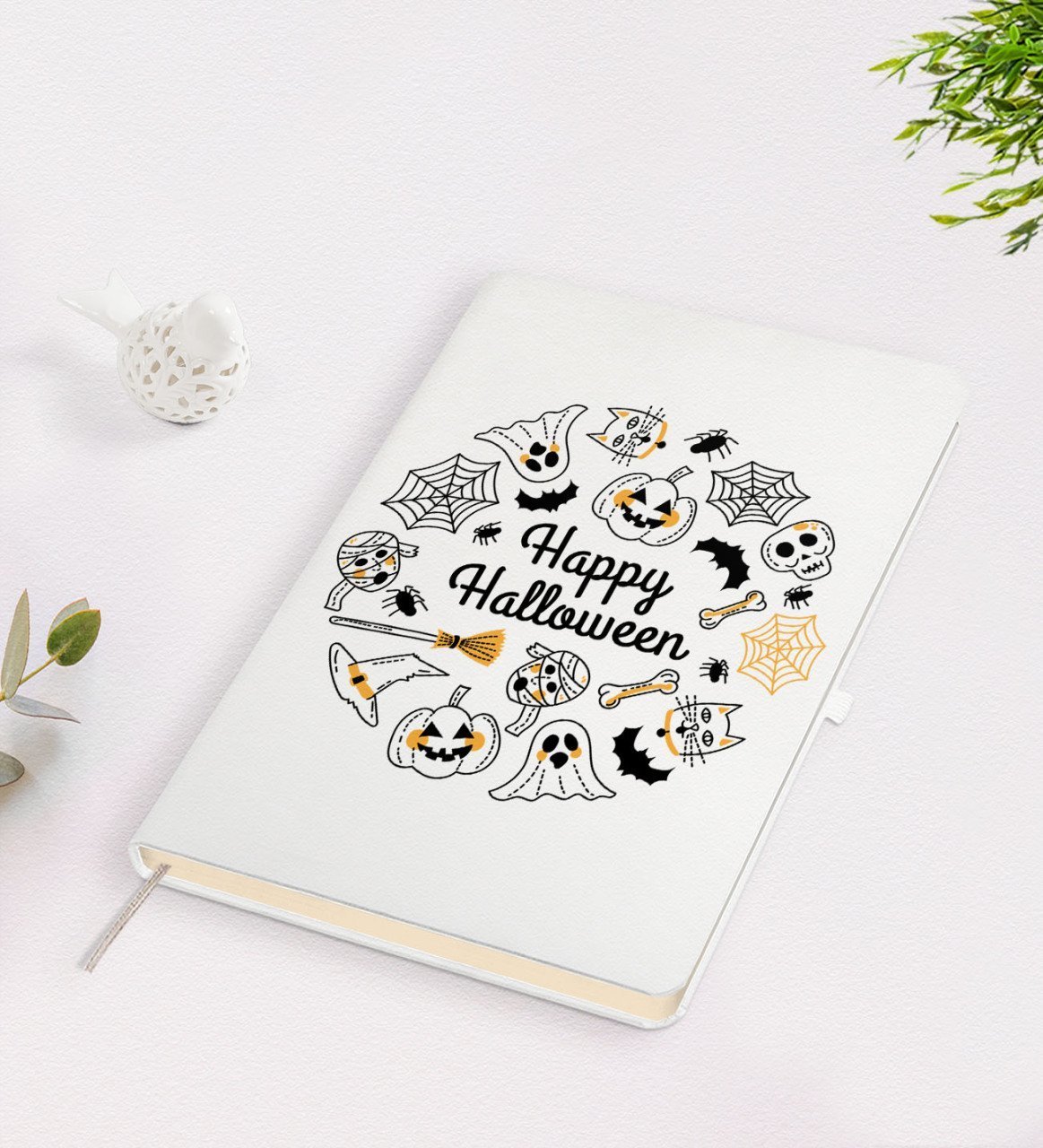 BK Gift Happy Halloween Tasarımlı Beyaz Defter-5