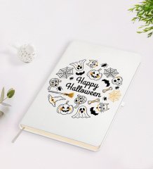 BK Gift Happy Halloween Tasarımlı Beyaz Defter-5
