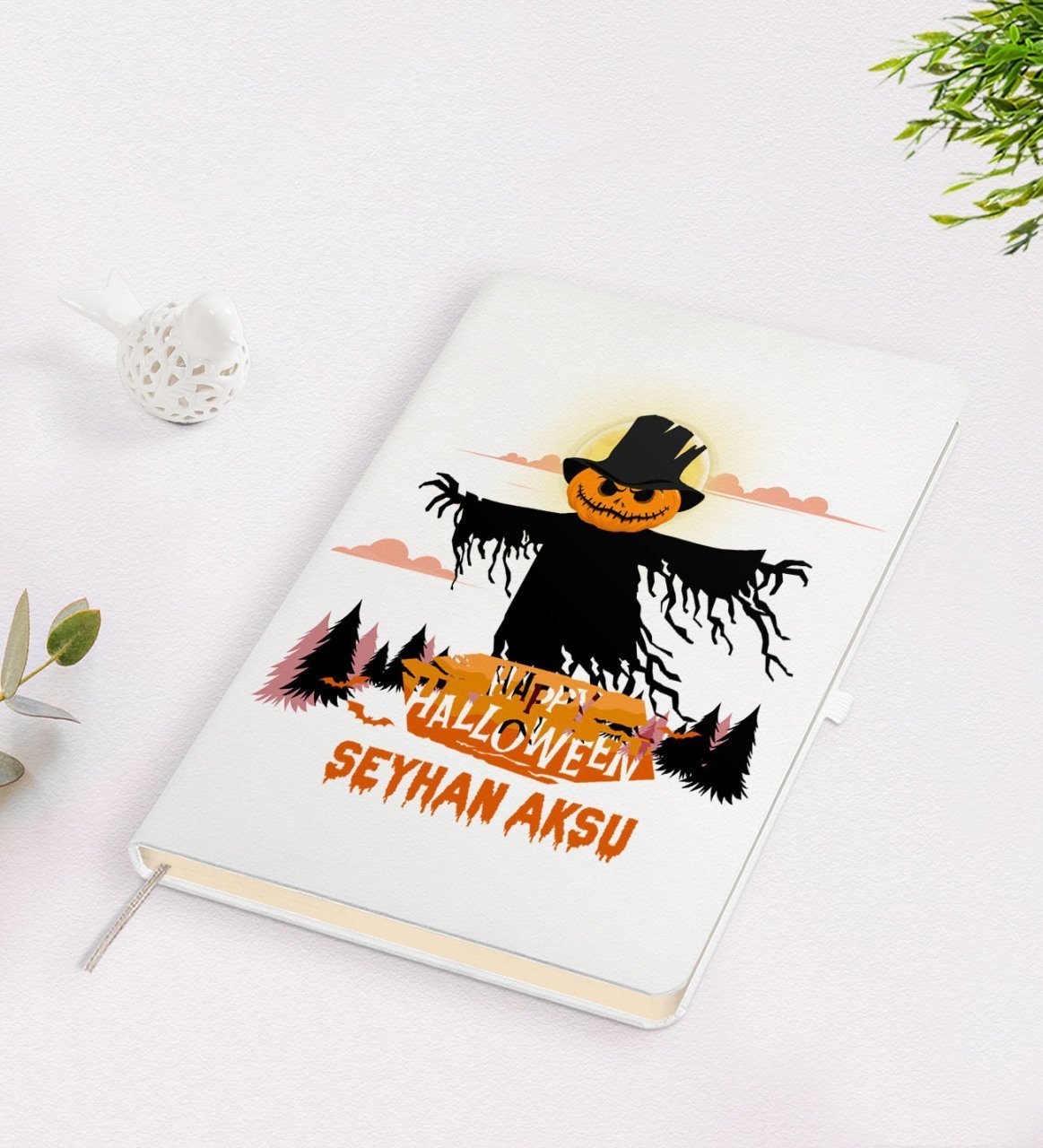 Kişiye Özel Happy Halloween Tasarımlı Beyaz Defter-7