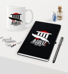 Kişiye Özel Avukat Temalı Siyah Defter Kalem Kupa Seti - 3
