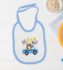 BK Kids Play Day Tasarımlı Mavi Bebek Body Zıbın ve Mama Önlüğü Hediye Seti-1
