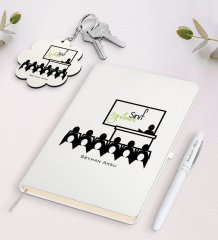 Kişiye Özel Sınıf Öğretmeni Beyaz Defter Kalem ve Anahtarlık Hediye Seti-5