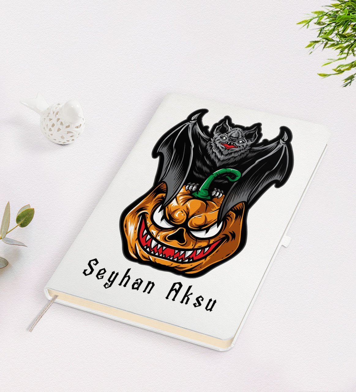 Kişiye Özel Happy Halloween Tasarımlı Beyaz Defter-6