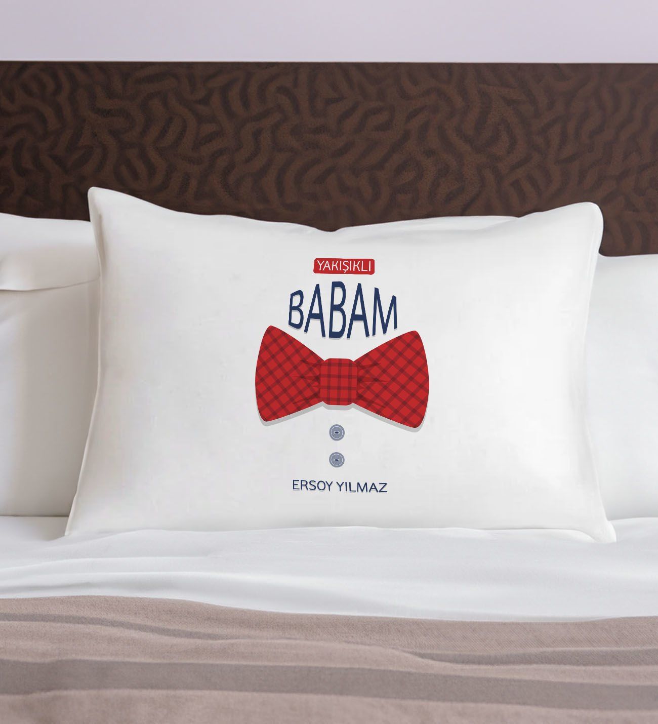 BK Gift Kişiye Özel Baba Temalı Pamuklu Yastık Kılıfı-11 50x70cm, Babaya Hediye, Babalar Günü Hediyeleri