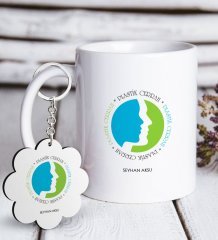Kişiye Özel Mesleki Plastik Cerrah Beyaz Kupa ve Anahtarlık Hediye Seti