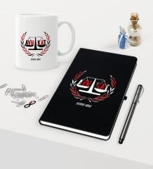 Kişiye Özel Avukat Temalı Siyah Defter Kalem Kupa Seti - 2