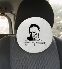 BK Gift Atatürk Temalı Yuvarlak Araç Koltuk Yastığı-19