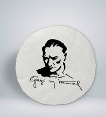 BK Gift Atatürk Temalı Yuvarlak Araç Koltuk Yastığı-19
