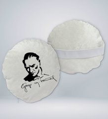 BK Gift Atatürk Temalı Yuvarlak Araç Koltuk Yastığı-19