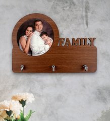 Kişiye Özel Family Ahşap Anahtar Askılığı