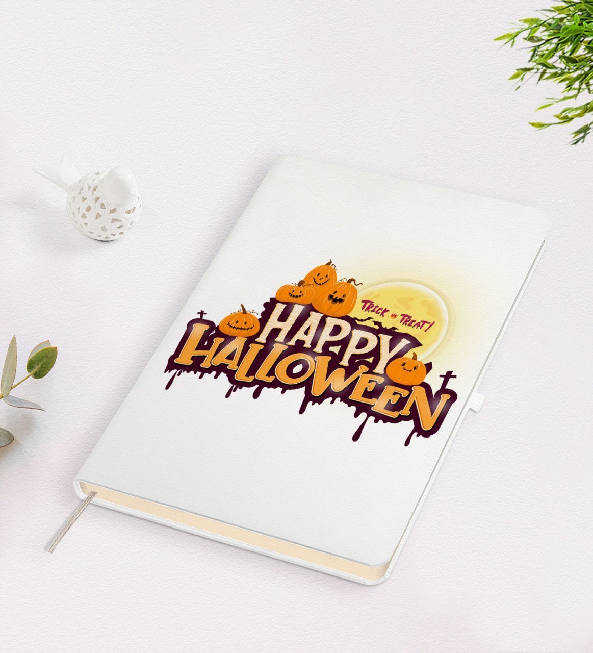 BK Gift Happy Halloween Tasarımlı Beyaz Defter-3