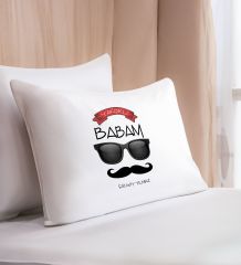 BK Gift Kişiye Özel Baba Temalı Pamuklu Yastık Kılıfı-10 50x70cm, Babaya Hediye, Babalar Günü Hediyeleri