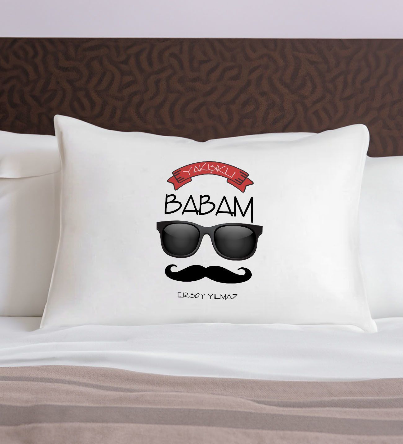 BK Gift Kişiye Özel Baba Temalı Pamuklu Yastık Kılıfı-10 50x70cm, Babaya Hediye, Babalar Günü Hediyeleri
