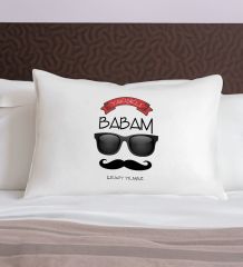BK Gift Kişiye Özel Baba Temalı Pamuklu Yastık Kılıfı-10 50x70cm, Babaya Hediye, Babalar Günü Hediyeleri
