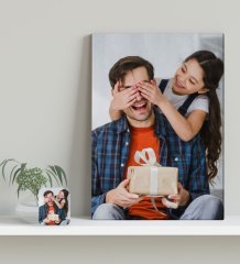 Kişiye Özel Babalar Günü Hediyesi Fotoğraflı Kanvas Tablo 30x50cm-1