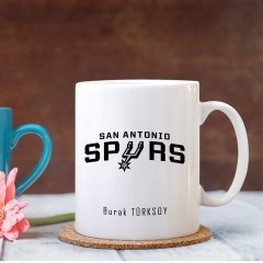 Kişiye Özel NBA San Antonio Spurs Beyaz Kupa Bardak
