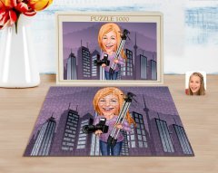 Kişiye Özel Kadın Profesyonel Fotoğrafçı Karikatürlü 1000 Parça Profesyonel Puzzle-1