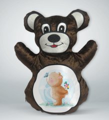 BK Gift Tatlı Ayıcık Tasarımlı Kahverengi Ayıcık Yastık-3