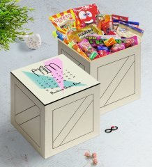 Kişiye Özel Doğum Günü Takvimi Ahşap Kutuda Nostaljik Lezzetler Hediye Seti-3